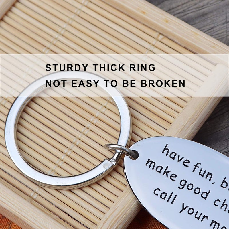 XGAKWD Graduation Gifts Have Fun Be Safe Make Good Choices and Call Your Mom Keychain for New Driver, Sweet 16 Birthday Key Chain for Girl Boy Daughter Son - Image 3